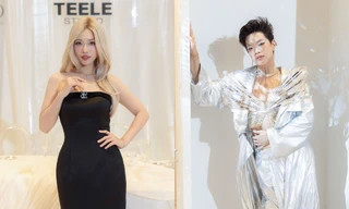 Khả Ngân lạ lẫm với tóc vàng, Pháp Kiều lên đồ cầu kỳ đi xem show thời trang