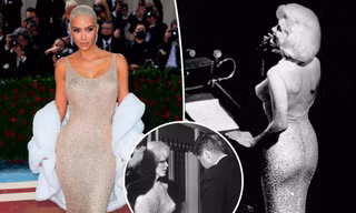 Vì sao 'Kim siêu vòng ba' phải khoác khăn bông khi mặc váy 107 tỷ đồng của 'quả bom sex'?