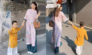 Khoe ảnh cùng con trai đi chúc Tết, Hòa Minzy gặp phải bình luận kém duyên