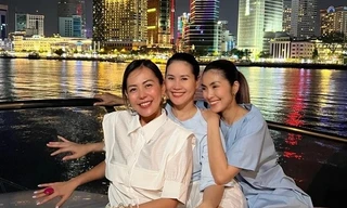 Tăng Thanh Hà ngồi du thuyền xem pháo hoa bên người bạn thân từng khiến cô khóc nức nở