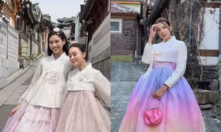 Mỹ nhân Việt khoe sắc với đồ hanbok: Thanh Thủy xinh xắn, Thùy Tiên hài hước