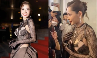 Cận cảnh bộ váy khiến ‘mỹ nữ hở bạo’ như Chi Pu cũng phải che chắn vì sợ lộ phần nhạy cảm