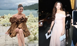 Sau Hoa hậu Đỗ Thị Hà, thêm một mỹ nhân diện đồ dự đám cưới được khen hết lời