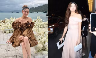 Sau Hoa hậu Đỗ Thị Hà, thêm một mỹ nhân diện đồ dự đám cưới được khen hết lời