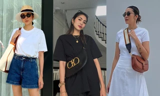 Là nàng dâu hào môn nhưng tủ đồ của Tăng Thanh Hà chỉ thấy áo thun trắng đen