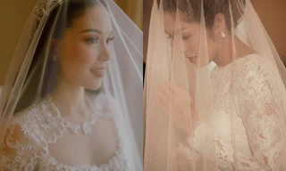 Váy cưới của Hà Tăng và Linh Rin: Kiểu dáng tương đồng nhưng xuất xứ khác biệt