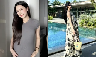 Thời trang đồ bầu của Doãn Hải My và Chu Thanh Huyền hoàn toàn trái ngược