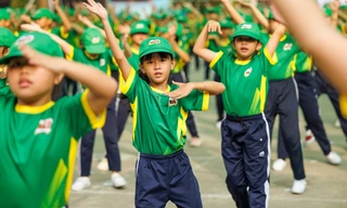 11.032 học sinh Tiểu học tỉnh Bình Dương lập kỷ lục Việt Nam với màn đồng diễn thể dục