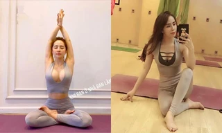 'Ngợp mắt' với ảnh Quỳnh Nga khoe 'eo thon, ngực đầy, vòng 3 siêu khủng' khi tập yoga