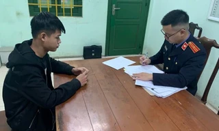 Đối tượng Đông tại Cơ quan Công an.