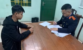 Đối tượng Đông tại Cơ quan Công an.