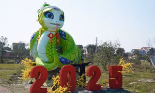 Theo tìm hiểu của PV Tiền Phong, chủ nhân của linh vật rắn là anh Bùi Văn Quân ở xã Hùng Sơn, huyện Hiệp Hòa.