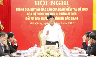 Ủy viên Bộ Chính trị, Bí thư Trung ương Đảng, Chủ nhiệm Ủy ban Kiểm tra Trung ương Nguyễn Duy Ngọc kết luận hội nghị. Ảnh: Nguyễn Thắng