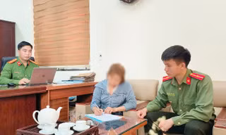 Cơ quan Công an làm việc với chị T.