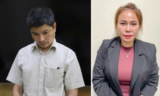 Bị can Ngô Duy Lượng và Nguyễn Thị Hương.