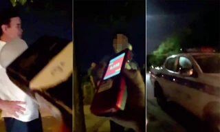 Cảnh sát Giao thông kiểm tra nồng độ cồn đối với Lê Ngọc.