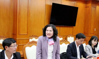 Bà Nguyễn Thị Hà - Thứ trưởng Bộ Lao động, Thương binh và Xã hội làm việc tại Bắc Giang.