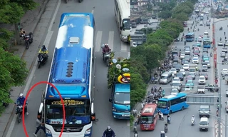 Xe khách 'diễu phố' gây ùn tắc, hỗn loạn giao thông trước kỳ nghỉ lễ 30/4-1/5
