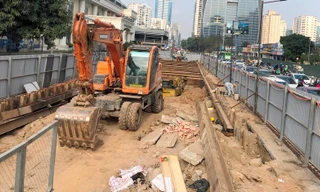 Dự án hầm chui Lê Văn Lương - công trình trọng điểm giảm ùn tắc gia thông Hà Nội. Ảnh: A.Trọng