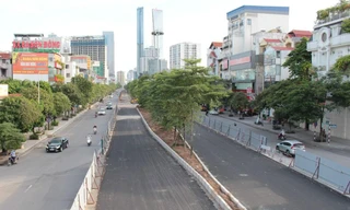 Cận cảnh đường Liễu Giai - Văn Cao được tăng thêm 4 làn xe