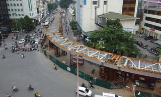 Hình hài cầu vượt chữ C Chùa Bộc - Phạm Ngọc Thạch ra sao sau hơn 1 năm thi công