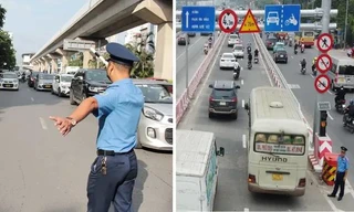 Hà Nội tách dòng ô tô, xe máy bằng dải phân cách cứng trên đường Phạm Văn Đồng và Võ Chí Công