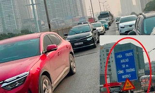 Ùn tắc trên đường Vành đai 3 trong ngày đầu xe ‘đi chậm’ để phục vụ sửa chữa