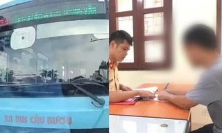 Phạt nguội tài xế xe buýt đi lấn làn đường, khiêu khích người tham gia giao thông