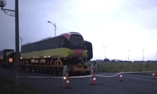Tàu metro Nhổn - ga Hà Nội đã về đến Phủ Lý (Hà Nam) sáng nay