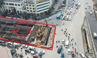 Hầm chui nút Giải Phóng - Kim Đồng hoàn thành 60% khối lượng