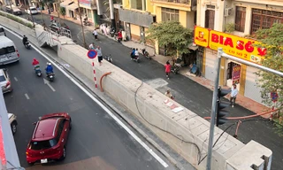 Sau cầu vượt và xây tường chắn thay đê đất tại nút An Dương, Hà Nội sẽ làm tiếp đoạn đến nút giao cầu Nhật Tân. Ảnh: T.Đảng