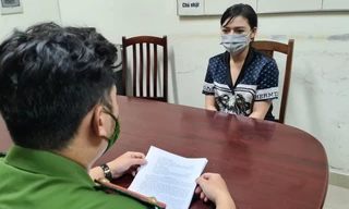 Cơ quan công an làm việc với đối tượng Tuyến. Ảnh. H.Y