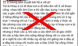 Thông tin sai sự thật được bà H. đăng tải lên mạng xã hội.