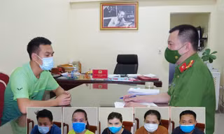 Nhóm đối tượng bị khởi tố. Ảnh: Công an Thái Nguyên.