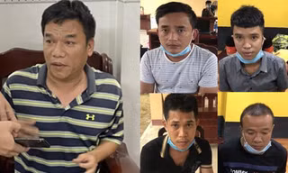 Võ Văn Cương (ảnh lớn) cùng một số đối tượng trong đường dây.
