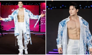 Nam vương Đặng Hiếu Đức cuồn cuộn 6 múi diễn Vedette mở màn show thời trang