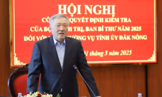 Công bố quyết định kiểm tra của Bộ Chính trị đối với Ban Thường vụ Tỉnh ủy Đắk Nông