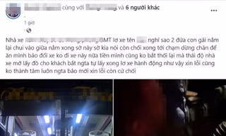 Nữ hành khách tố bị phụ xe sàm sỡ: Chủ xe sẽ trích xuất camera hành trình