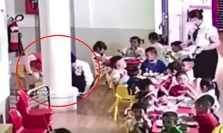Bình Dương: Cho thôi việc bảo mẫu có hành vi bốc thức ăn dưới đất lên cho học sinh ăn 