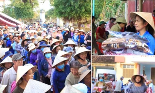 Thanh niên Bình Phước cùng văn nghệ sĩ vượt nghìn dặm cứu trợ cô, trò vùng lũ