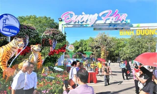 Đường hoa Bình Dương nhộn nhịp ngày Tết