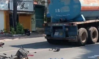 Bé trai 13 tuổi đi xe đạp điện tử vong sau va chạm với xe bồn