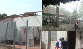 Bình Dương, Bình Phước mưa lớn làm hàng chục căn nhà bay mái, cột điện đổ sập