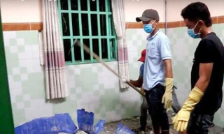 Hiện trường nơi các đối tượng phi tang xác trong thùng bê tông