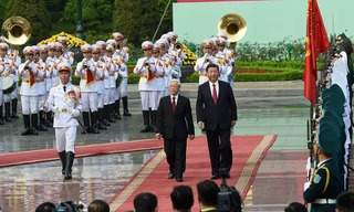 Toàn cảnh lễ đón trọng thể Chủ tịch Trung Quốc Tập Cận Bình