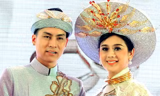 Trang phục cưới giá hàng trăm triệu của vợ chồng Lâm Khánh Chi