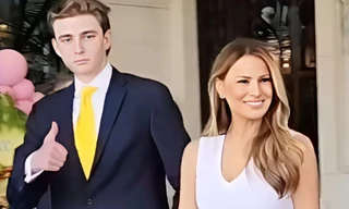 Barron Trump là tâm điểm khi xuất hiện vì cao hơn 2 m 