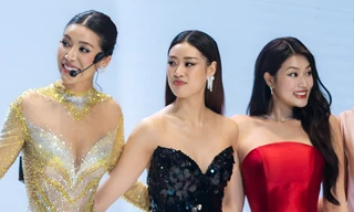 Minh Tú mặc váy cưới cúp ngực, xuyên thấu bên gần 10 hoa hậu