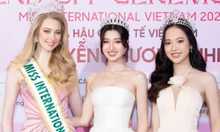 Đương kim Hoa hậu Quốc tế dự buổi trao sash cho Phương Nhi