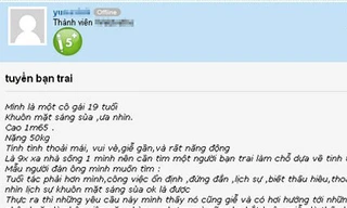 9X bị ‘ném đá’ vì lên mạng tuyển bạn trai doanh nhân